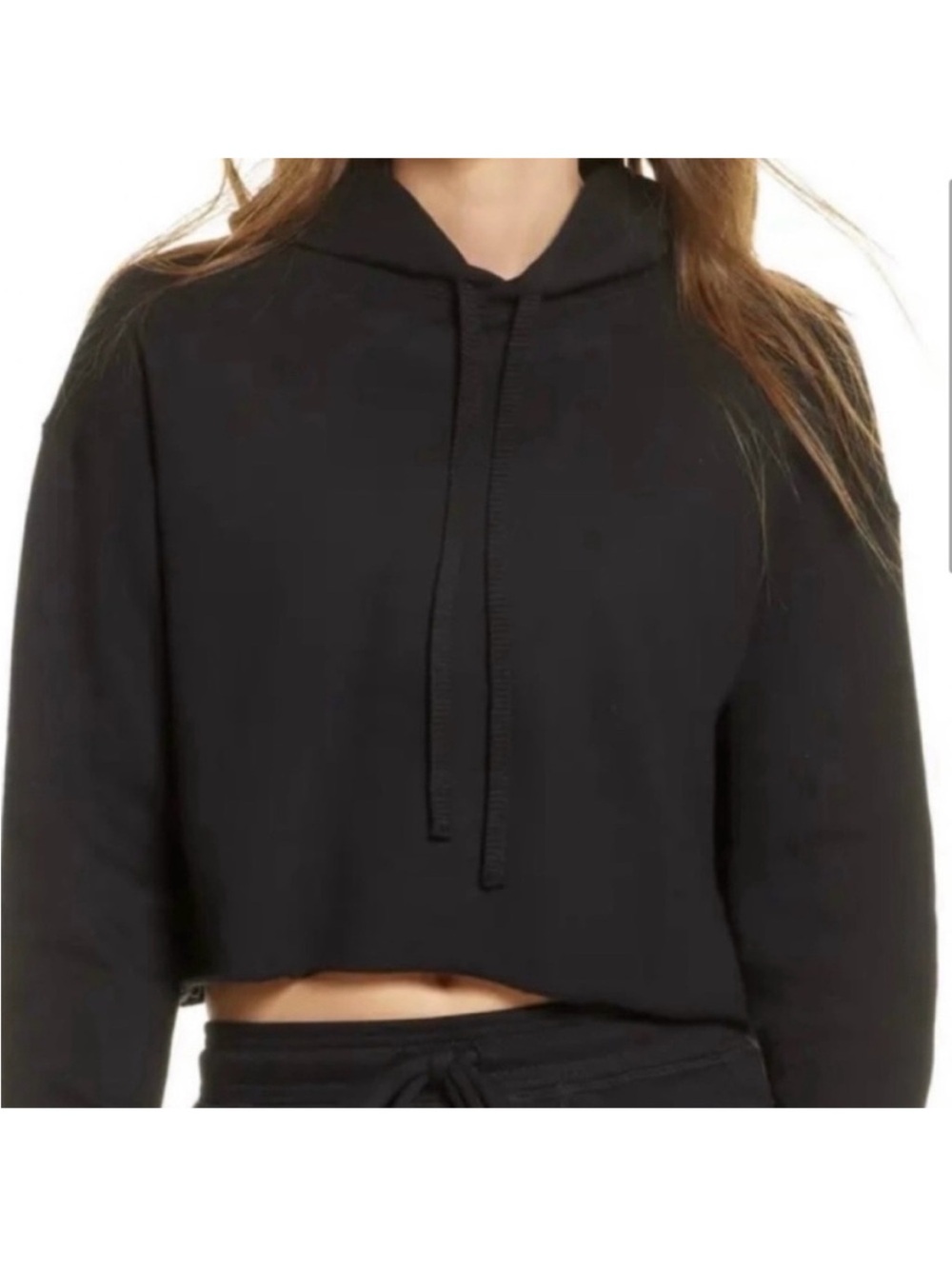 NWOT-Gab❤️Kate- Cropped Black Hoodie. Size: medium